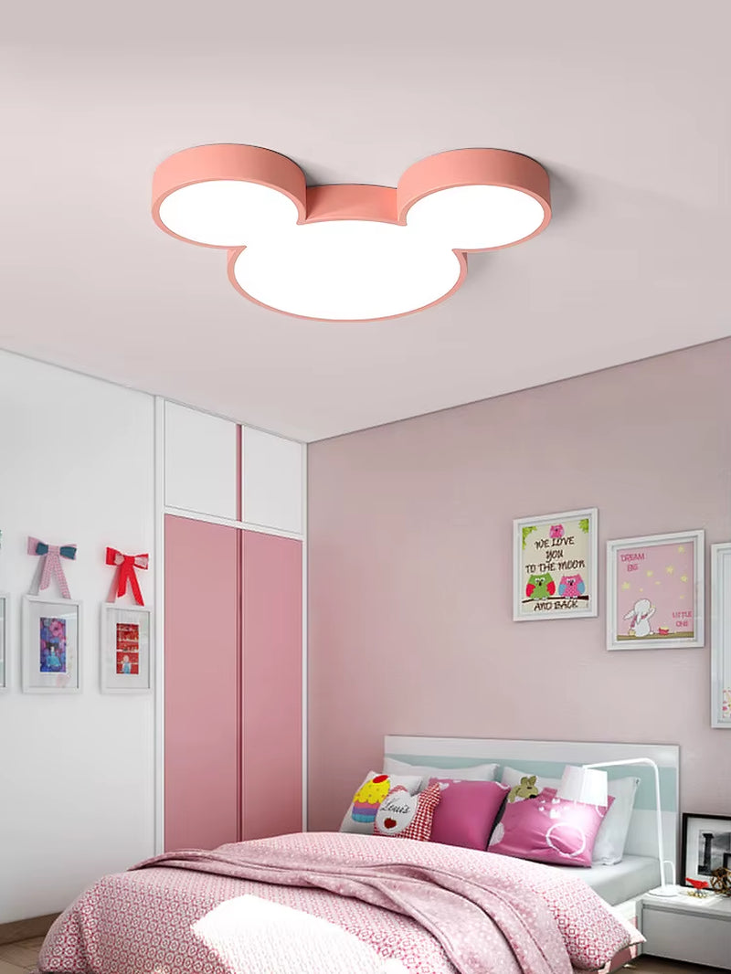 Cute Modern Ceiling Lamp Led Mickey Nordic Creative Lighting Fixture Living Child Kid Indoor Remote Control Decor Macaron Light