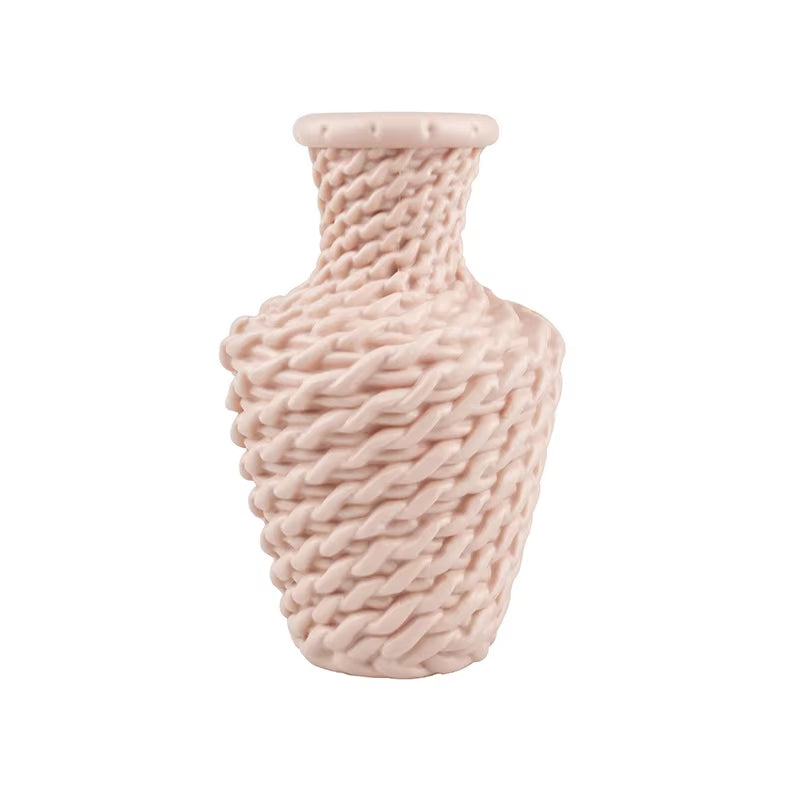 Nordic New Flower Vase Home Decor Plastic Vases Imitation Ceramic Unbreakable Flower Basket for Wedding Modern Room Home Decor