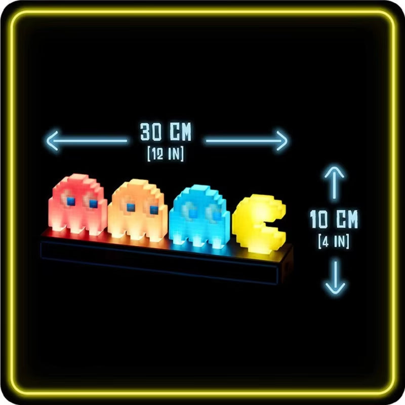 Pac Man LED Night Lights Figure Colorful Control Pixel Game 3D Icon Lamp USB Charging Anime Atmosphere Desk Lamp Statue Ornament