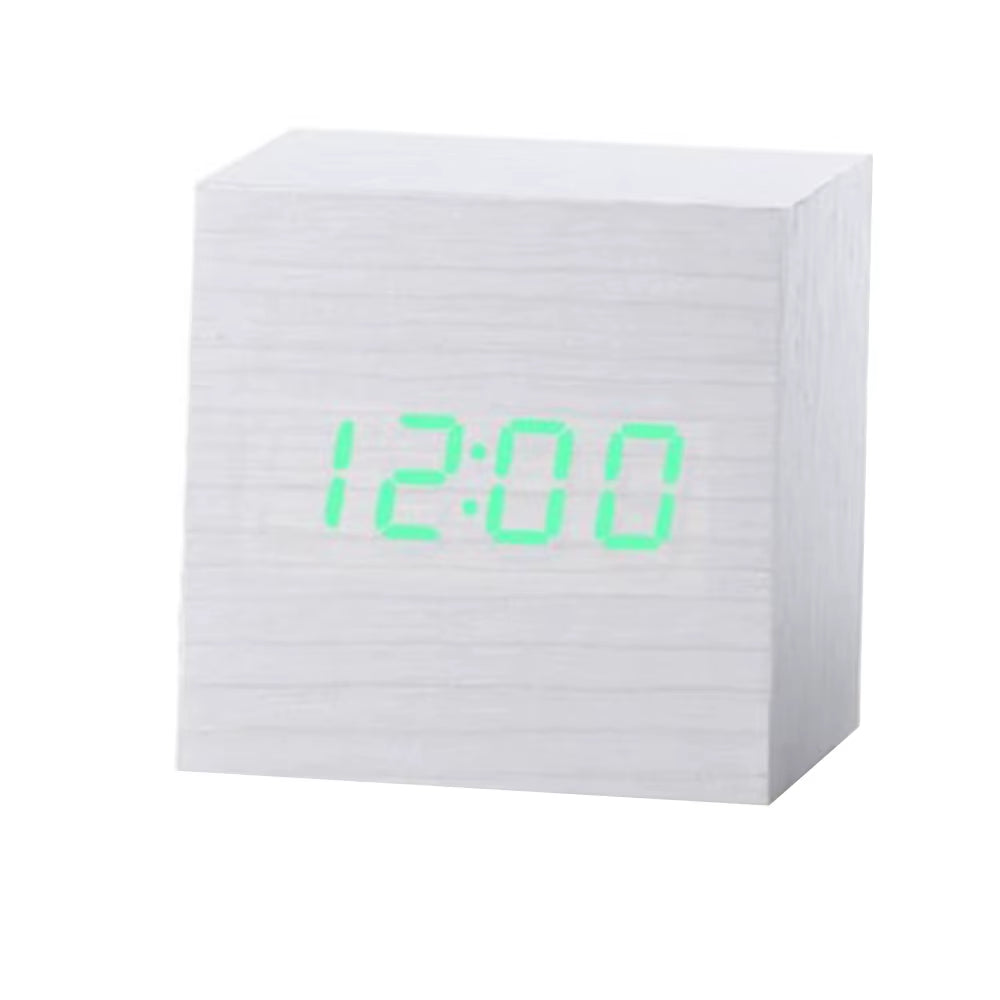 New Arrival Wooden LED Alarm Clocks Temperature Electronic Clock Sounds Control Digital LED Display Desktop Calendar Table Clock