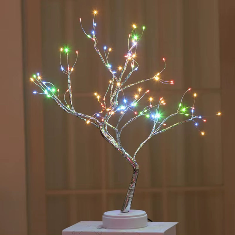 LED Tree Table Night Light USB Battery Operated Table Lamp Christmas Home Fairy Bedroom Indoor Kids Bar Decorati