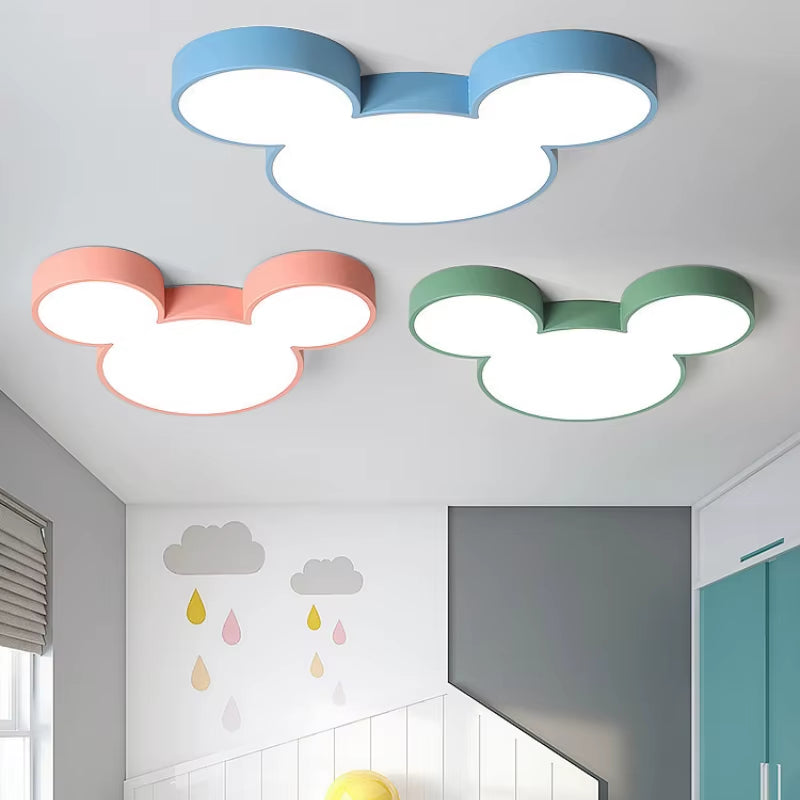 Cute Modern Ceiling Lamp Led Mickey Nordic Creative Lighting Fixture Living Child Kid Indoor Remote Control Decor Macaron Light