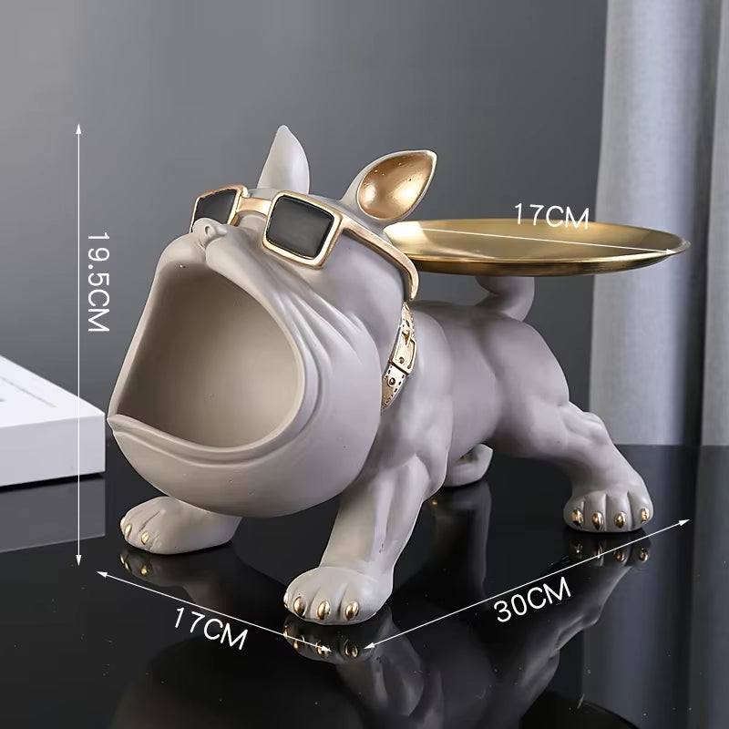 30Cm Home Decor Bulldog Figurine Dog Statue Storage Box Animal Ornament Resin Craft Art Sculpture Figurine Home Puppy Sculpture