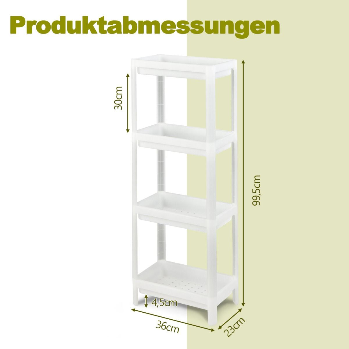 2Er Set Nischenregal Schmal 4-Tier Slim Storage Cart Küchen-Organizer 36 X 23 X 99,5 Cm Weiß