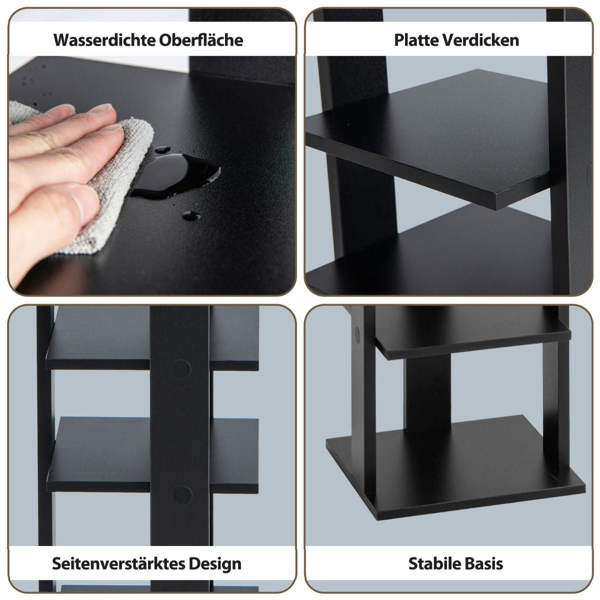 Schuhregal Aus Holz 8-Stöckiges Schuhregal Schuh-Organizer Vertikal 27,5X26,5X110Cm Schwarz