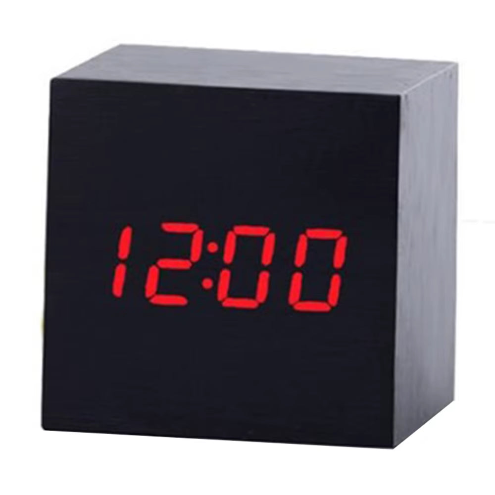 New Arrival Wooden LED Alarm Clocks Temperature Electronic Clock Sounds Control Digital LED Display Desktop Calendar Table Clock