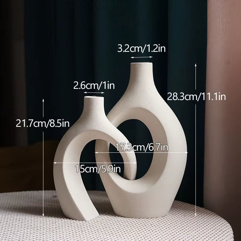 21Cm 28Cm Large Luxury Decorative Ceramic Vase Home Decor Accessorie Nordic Flower Interior Living Room Tabletop Modern