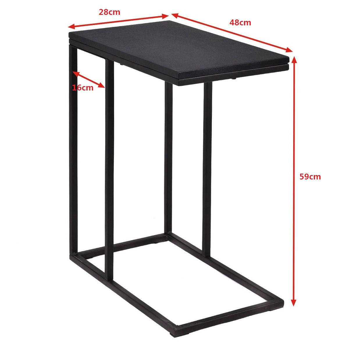 Beistelltisch Sofatisch Kaffeetisch Schwarz 28 X 48 X 59 Cm