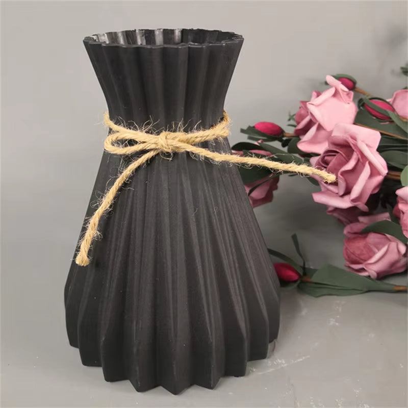 Nordic New Flower Vase Home Decor Plastic Vases Imitation Ceramic Unbreakable Flower Basket for Wedding Modern Room Home Decor