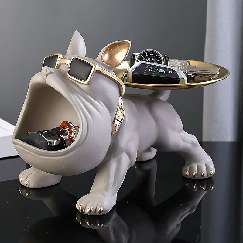 30Cm Home Decor Bulldog Figurine Dog Statue Storage Box Animal Ornament Resin Craft Art Sculpture Figurine Home Puppy Sculpture