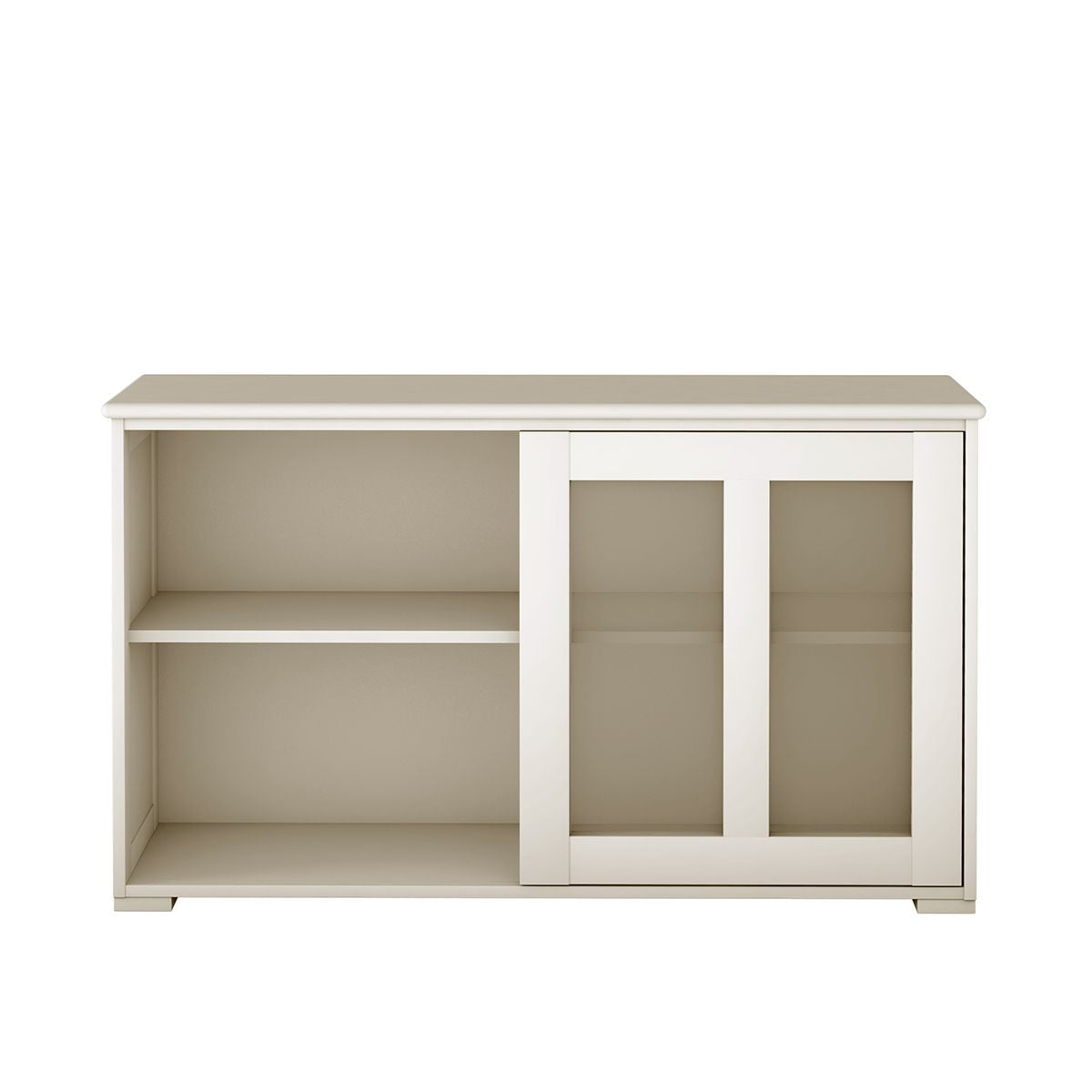 Sideboard Küchenschrank Wohnzimmerregel Mit Schiebetüren Cremeweiß 106,5 X 33 X 62,5 Cm