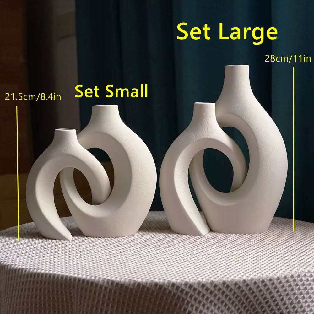 21Cm 28Cm Large Luxury Decorative Ceramic Vase Home Decor Accessorie Nordic Flower Interior Living Room Tabletop Modern