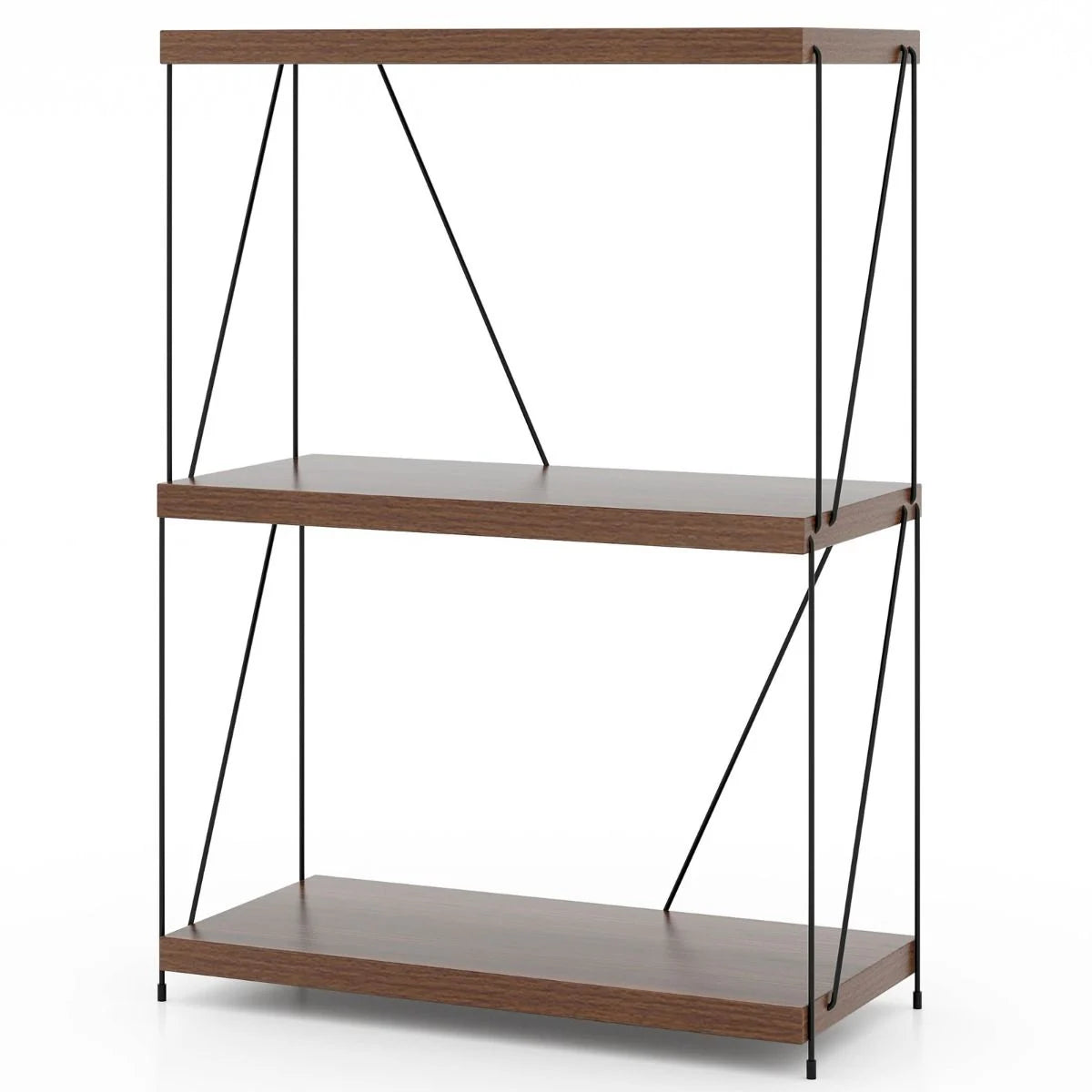 3 Ebenen Standregal Mit Metallrahmen Industrielles Bücherregal Lagerregal 60 X 29,5 X 85,5 Cm