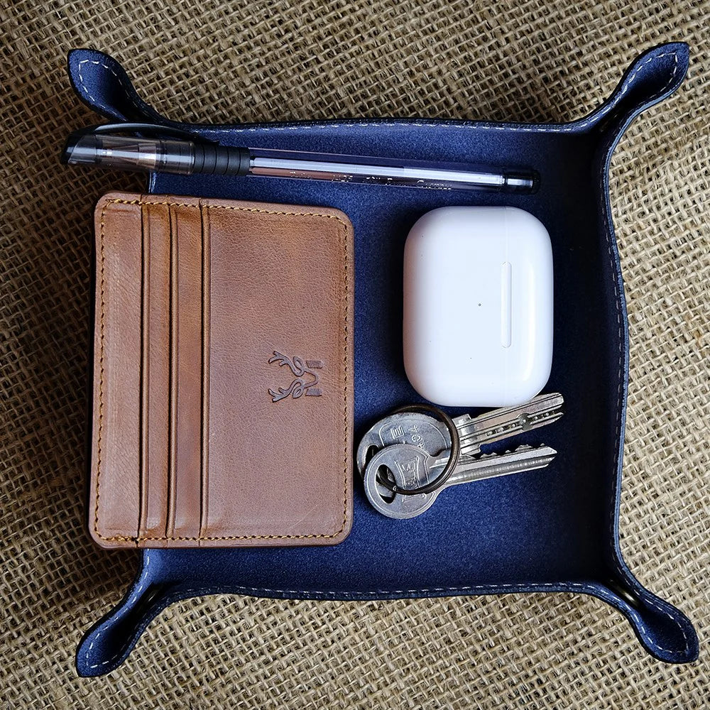 Trevi- Genuine Leather Catchall Tray, Desk Organizer