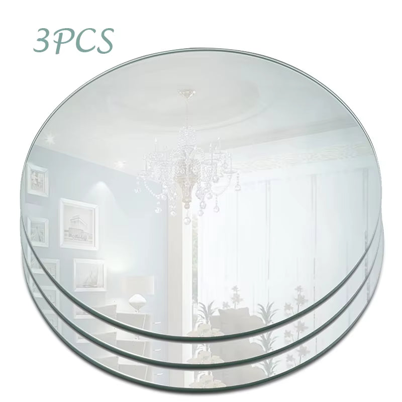 200Mm round Mirror Acrylic Tray for Wedding Decorations Decor Candle Tray Plate Baby Shower Parties Centerpieces 2Mm Thickness